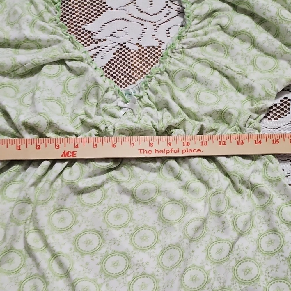 Laura Ashley White and Green Patterned Blouse - Picture 6 of 8